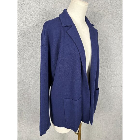Ak Anne Klein Petite Open-Front Long-Sleeve Blazer Cardigan Size PS Blue NWT's - Picture 3 of 8